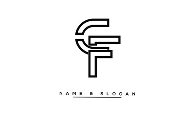 FC, CF Abstract Letters Logo Monogram
