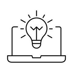 Laptop Line Editable Stroke Icon. PC, Computer Functions, Settings, Technology, Security, Shopping, Wallet, Marketing, Promotion, Communication Collection Vector Illustration.
