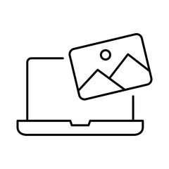 Laptop Line Editable Stroke Icon. PC, Computer Functions, Settings, Technology, Security, Shopping, Wallet, Marketing, Promotion, Communication Collection Vector Illustration.
