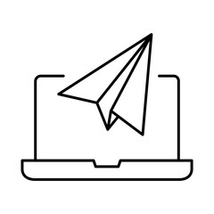 Laptop Line Editable Stroke Icon. PC, Computer Functions, Settings, Technology, Security, Shopping, Wallet, Marketing, Promotion, Communication Collection Vector Illustration.
