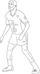 Vector sketch illustration silhouette design of professional athlete sportsman volleyball player competing