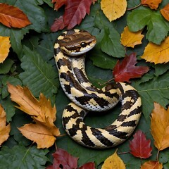 Obraz premium Eurasian Viper Through the Seasons A Beautiful Transformation from Spring to Winter