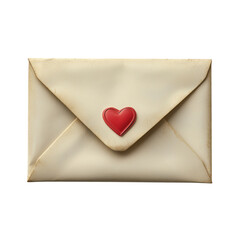 Vintage Love Letter with Heart Seal Isolated on transparent background