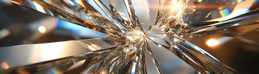 Diamond facets, light refraction, sparkle, background blur, luxury jewelry