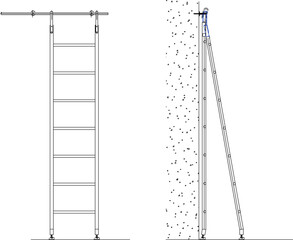 vector illustration design image of stairs for house roof balcony