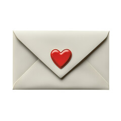 Love Letter Envelope with Heart Design Isolated on transparent background