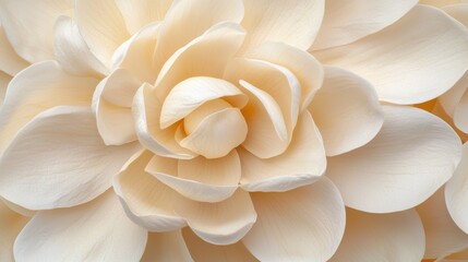 Closeup of creamy white magnolia petals soft lighting floral elegant environment tranquil atmosphere