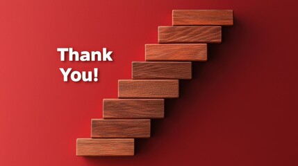 Thank-you cards on stacked wooden blocks creative display home decor