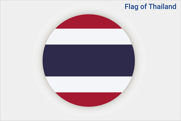 High detailed flag of Thailand. National Thailand flag. Asia. 3D illustration.