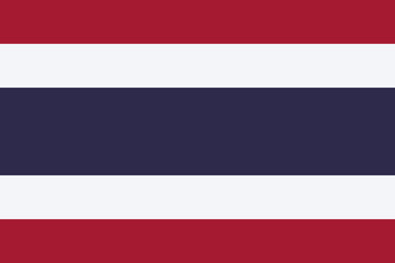 High detailed flag of Thailand. National Thailand flag. Asia. 3D illustration.
