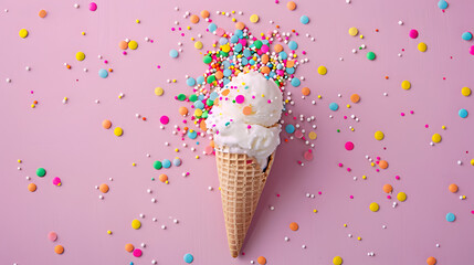 Infographic design of ice cream with colorful spration