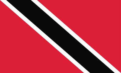 High detailed flag of Trinidad and Tobago. National Trinidad and Tobago flag. South America. 3D illustration.