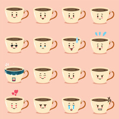 Obraz premium A coffee cup expression set