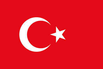 High detailed flag of Turkey. National Turkey flag. Asia. Europe. 3D illustration.