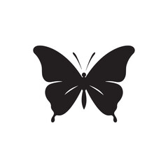Minimalist Black Butterfly Icon silhouette