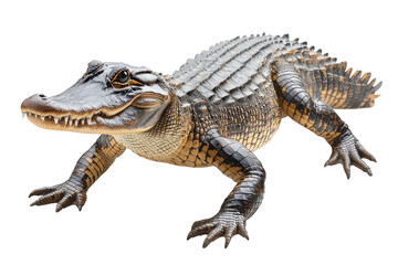 Obraz premium Young Alligator on Black Background Reptile Wildlife Nature Animal Portrait