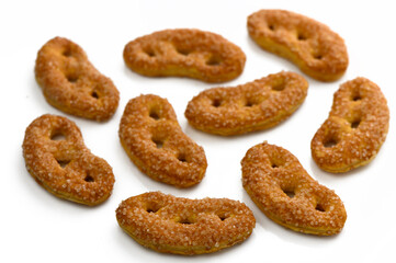 Crispy treats arranged on a smooth surface exude warmth and flavor in an inviting display