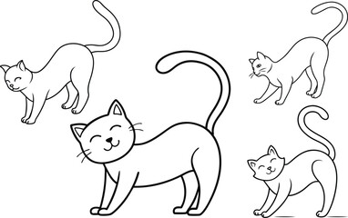 A minimalist line drawing of a cat