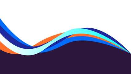 Background orange and white wave with a purple line