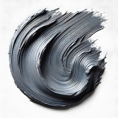 A gray color oil brush stroke on white background