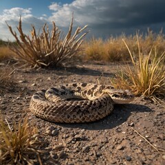Naklejka premium Crotalus Durissus Seasonal Shift From Summer to Rainy Landscapes
