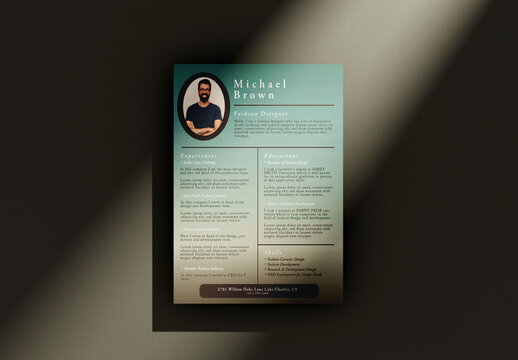 Green And Brown Gradient Resume Template