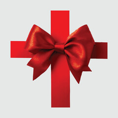 red bow with ribbon