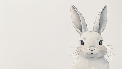 Obraz premium white rabbit on black background