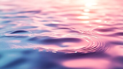 Abstract Pink and Blue Water Surface Ripples