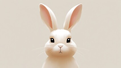 Obraz premium white rabbit on the table