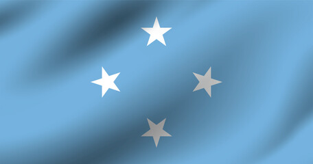 Micronesia flag official colors and proportion digital vector illustration. Pleated flag.