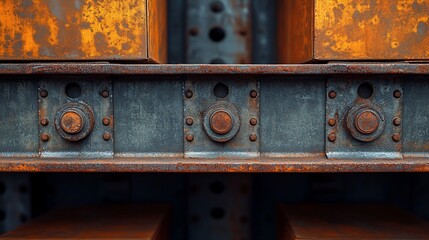 Rusty Metal Beams: A Study in Industrial Texture
