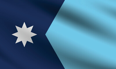 Minnesota flag official colors and proportion digital vector illustration. Pleated flag.