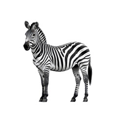 Obraz premium Zebra standing on black background wild animal stripes black and white