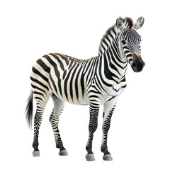 Plains Zebra Striking Pose Black Background Wild Animal Africa