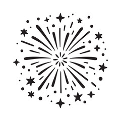  fireworks vector, silhouette, illustration