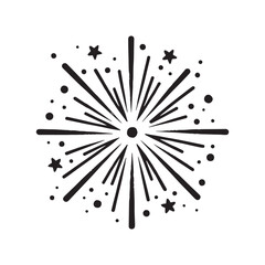  fireworks vector, silhouette, illustration
