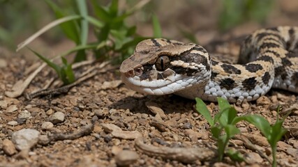 Malcolm Pit Viper in Natural Habitat Interacting with Wildlife Like Frogs and Birds