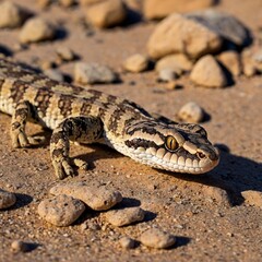 Fototapeta premium Malcolm's Pit Viper Resting on a Tree Branch in a Lush Tropical Rainforest