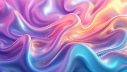 Obraz premium Abstract Background Abstract Iridescent Waves: A Symphony of Pastel Hues