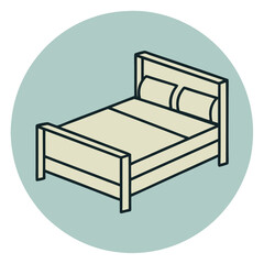 Bed Icon Vector Design - Minimalistic Bed Silhouette Illustration for Home Decor or Furniture