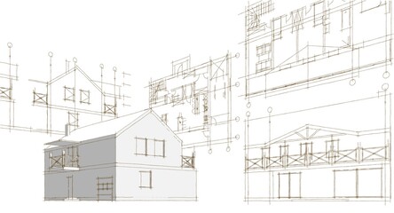 house with attic 3D illustration