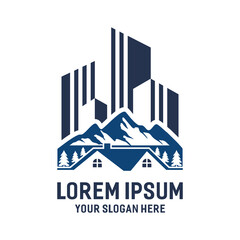 HOME MOUNTAIN BUILDING VECTOR ABSTRACK

