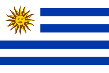 Obraz premium High detailed flag of Uruguay. National Uruguay flag. South America. 3D illustration.