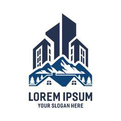 Naklejka premium HOME MOUNTAIN BUILDING VECTOR ABSTRACK 