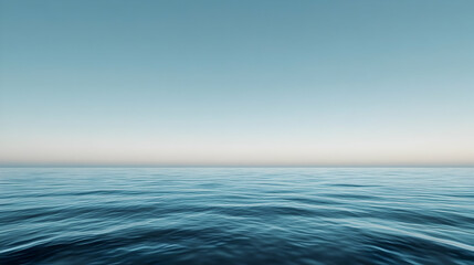 Obraz premium Serene ocean landscape at dawn, tranquil waters meeting a calm sky. Perfect for meditation or relaxation themes.