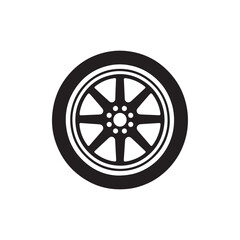 Fototapeta premium vector of black silhouette of Minimalist Off-Road Tire 