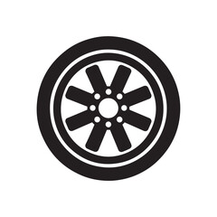 Fototapeta premium vector of black silhouette of Minimalist Off-Road Tire 