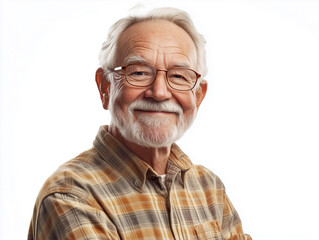 Obraz premium portrait of a grandfather isolated on a white background