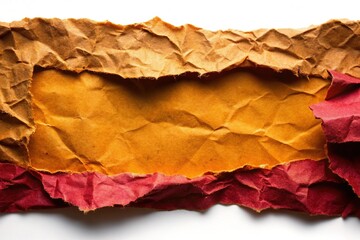 Brown Torn Paper Abstract Art